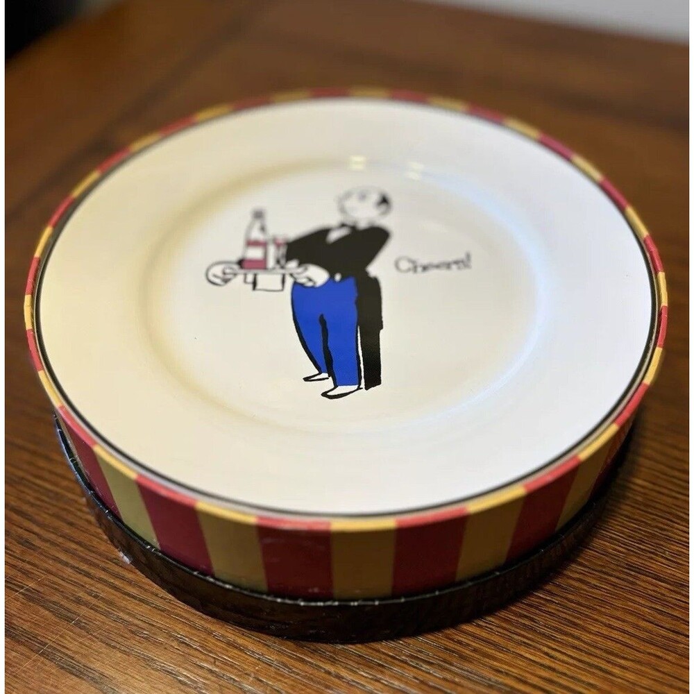 Rosanna Lot of 4 Salad Plates 8" Cheers! Votre Sante - Here's to Us - Salut!